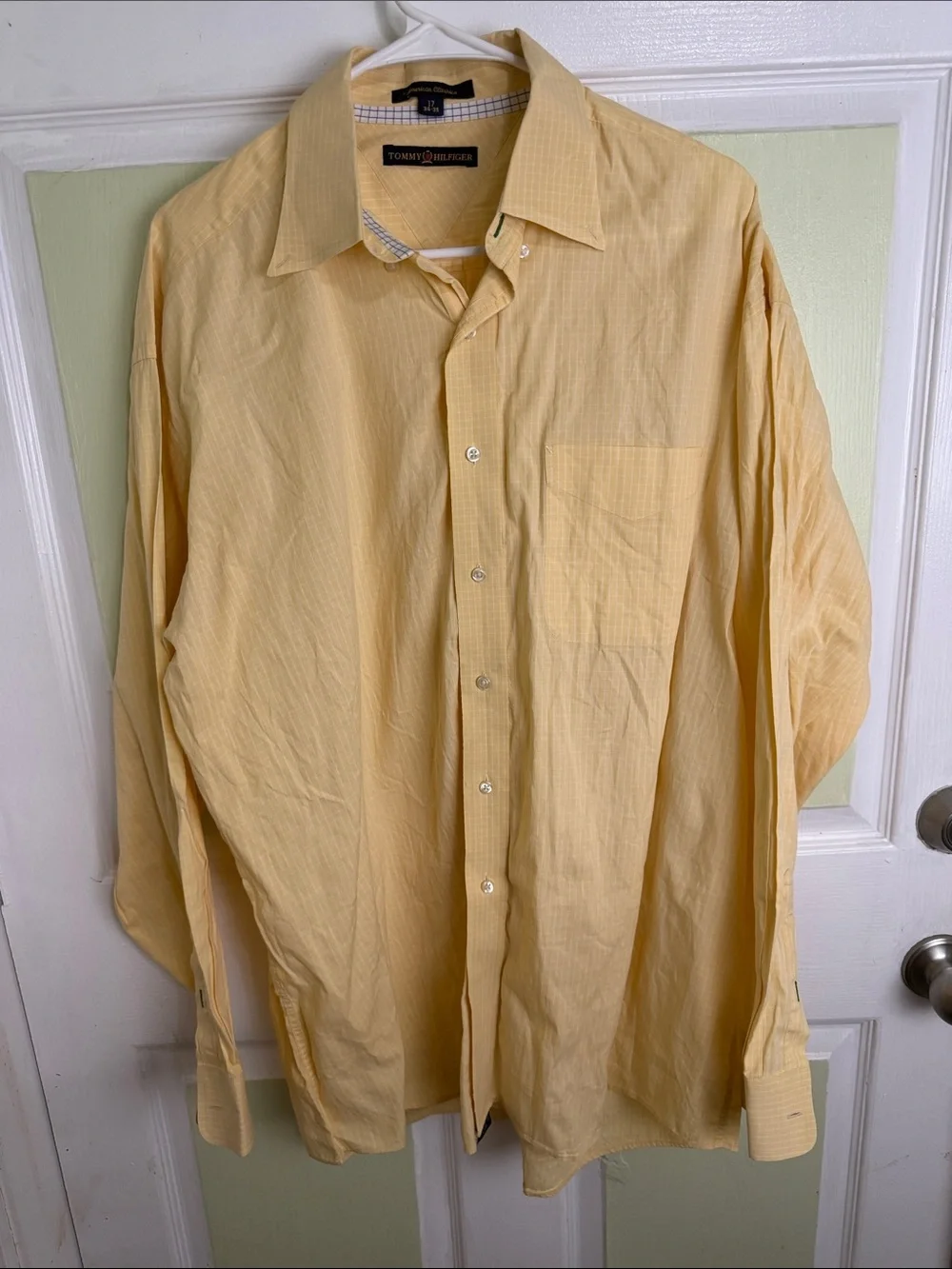 Tommy Hilfiger Pale Yellow Long-Sleeve Button Shirt